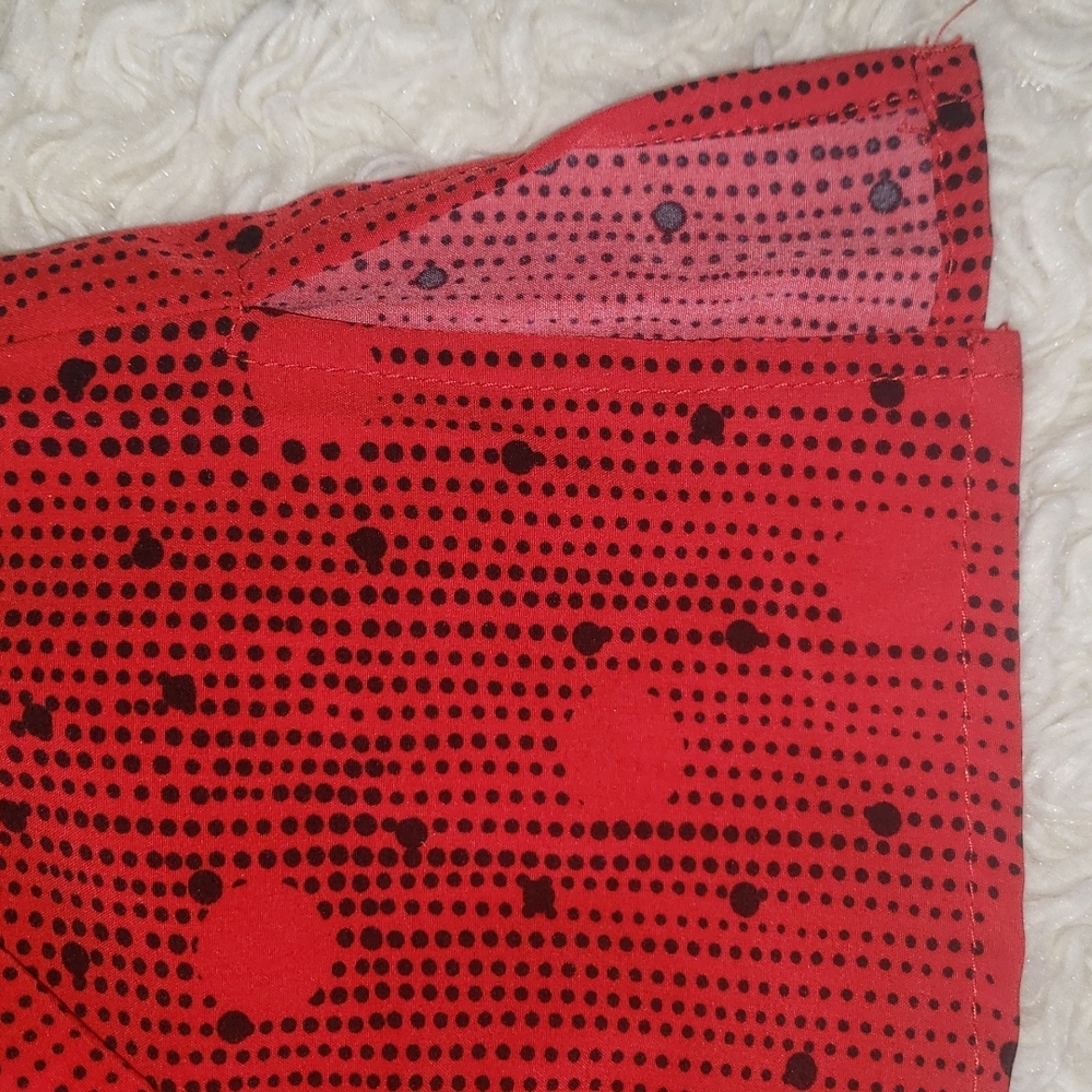 Notations Red Black Polka Dot Button Down Shirt XL - Picture 7 of 11
